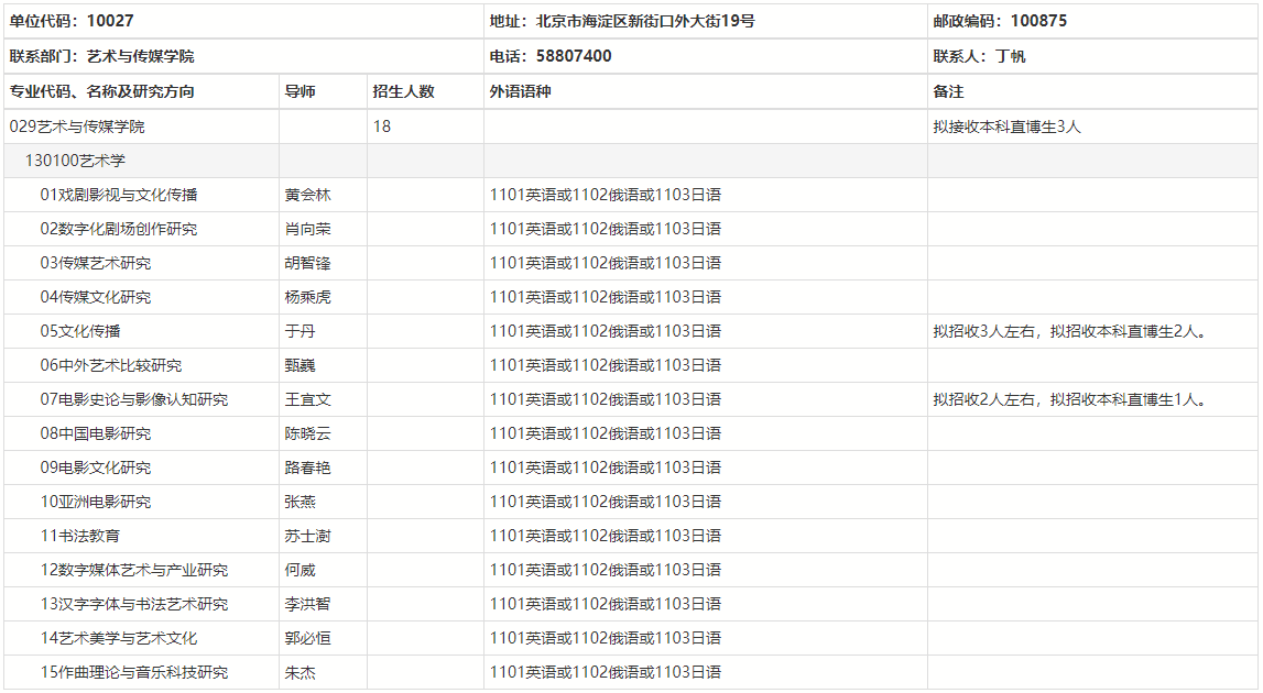 北京师范大学艺术与传媒学院2025年学术学位博士研究生“申请-考核”制实施办法