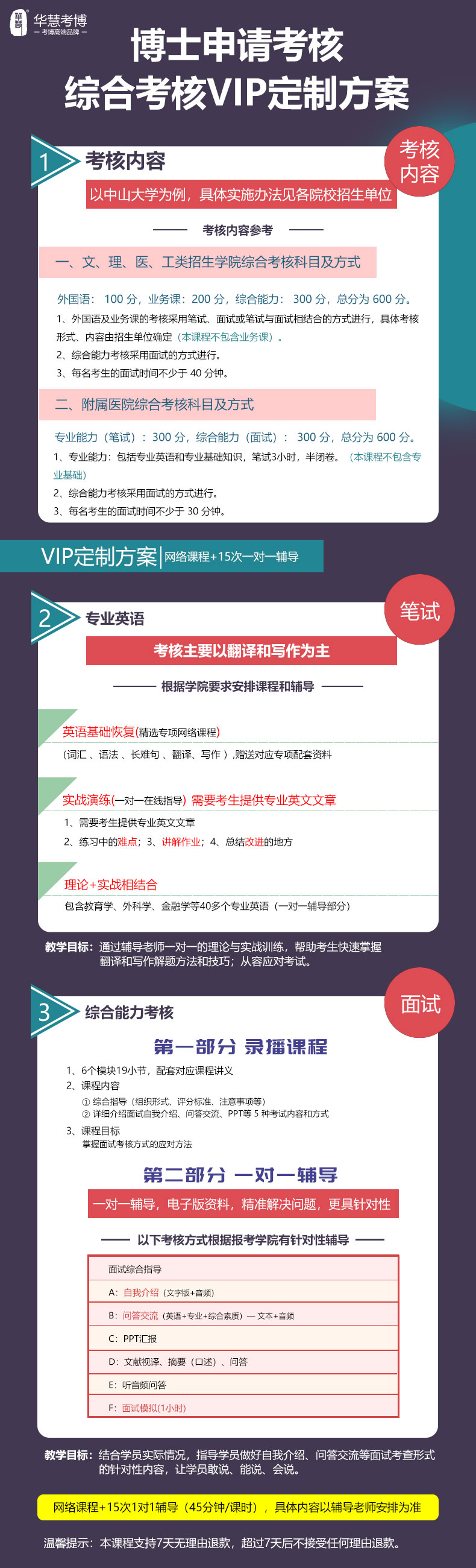 【通用】博士申请考核制综合考核/复试VIP定制辅导班 15次一对一辅导