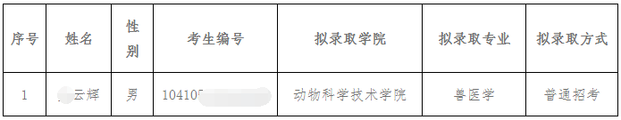 江西农业大学2025年博士研究生拟录取名单补充公示(二)