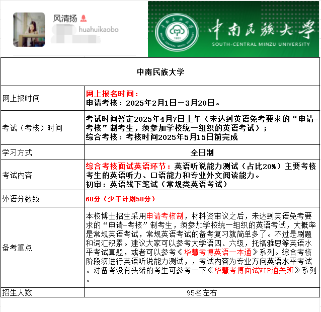 2026年考博中南民族大学考博报名时间、考试内容及备考重点