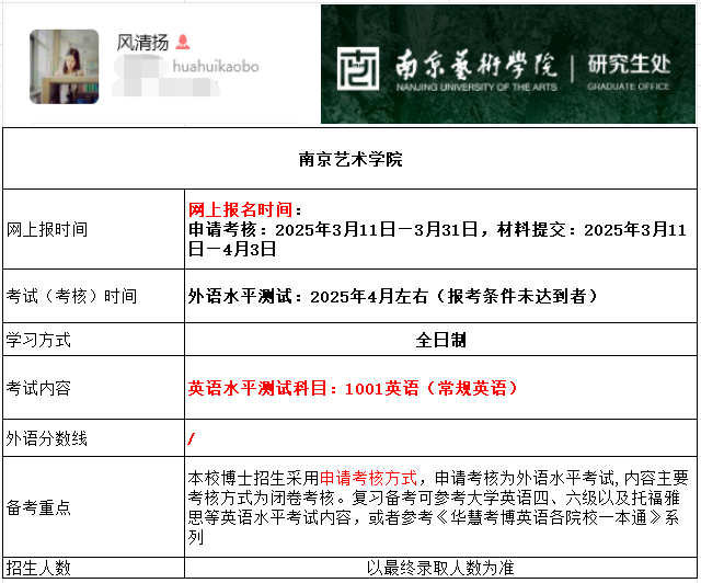 南京艺术学院2025年考博报名时间、考试内容及备考重点