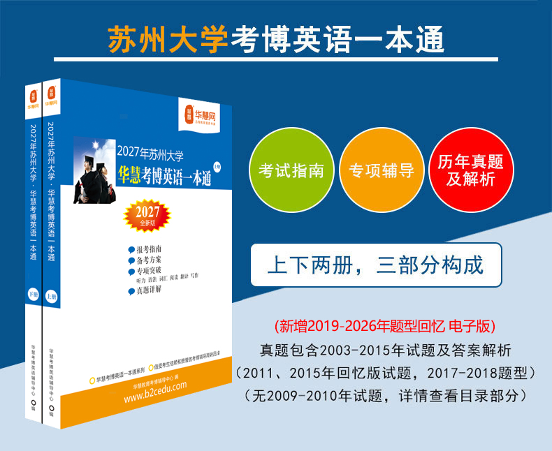 华慧2027年苏州大学华慧考博英语一本通03-26年真题解析题型回忆