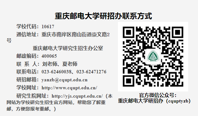 重庆邮电大学2025年研究生报考指南