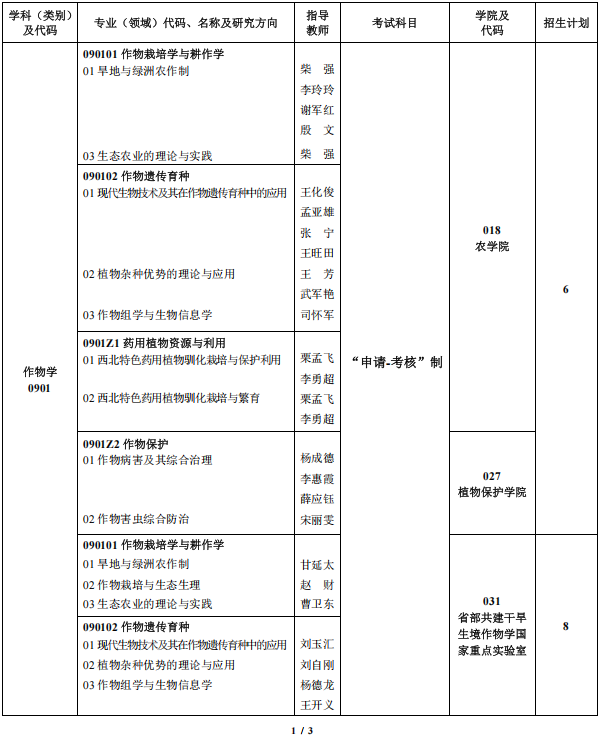 甘肃农业大学2026年申请考核制博士研究生第二批次招生通知