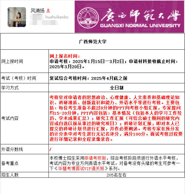 2026年考博广西师范大学考博报名时间、考试内容及备考重点