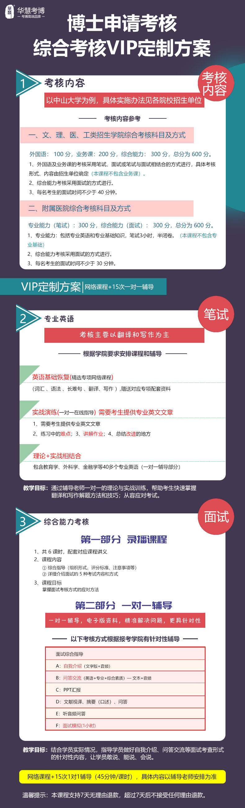 【通用】博士申请考核制综合考核/复试VIP定制辅导班 15次一对一辅导