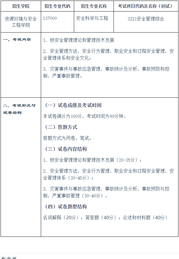 南华大学2026年博士研究生安全管理综合考试大纲明细