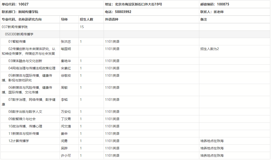 北京师范大学新闻传播学院2025年学术学位博士研究生申请考核制实施办法