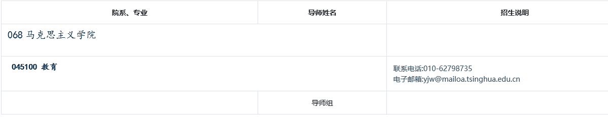 清华大学马克思主义学院思政课骨干提升计划教育博士项目2026年招生目录