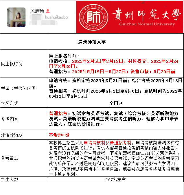 2026年考博贵州师范大学考博报名时间、考试内容及备考重点