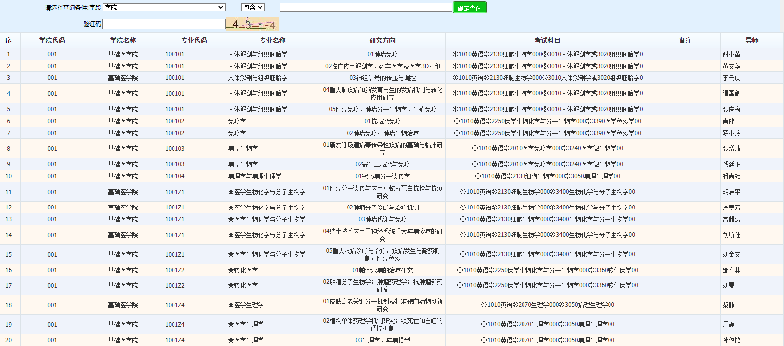 广西医科大学2027年招收攻读博士学位研究生专业目录