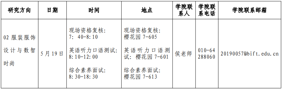 北京服装学院2026年服装艺术与工程学院博士研究生综合考核(复试)安排