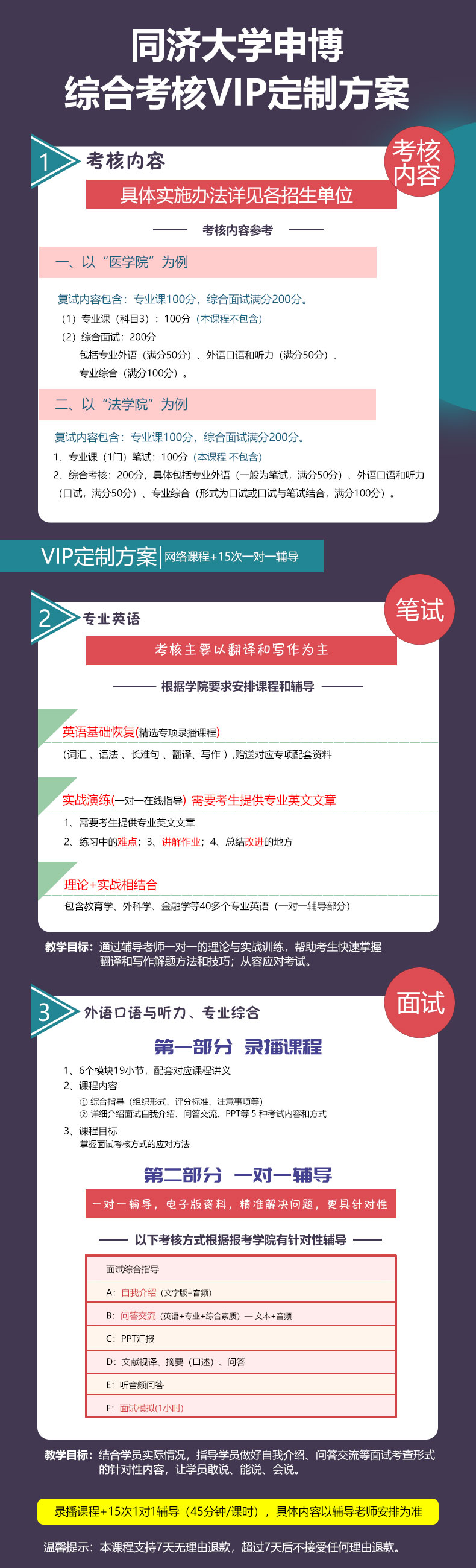 同济大学博士申请考核制综合考核指导课8次一对一+专业英语+综合面试