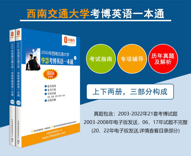 华慧2027年西南交通大学华慧考博英语一本通03-22年真题解析题型回忆