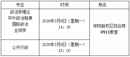中国政法大学政治与公共管理学院2026年博士研究生综合考试工作安排
