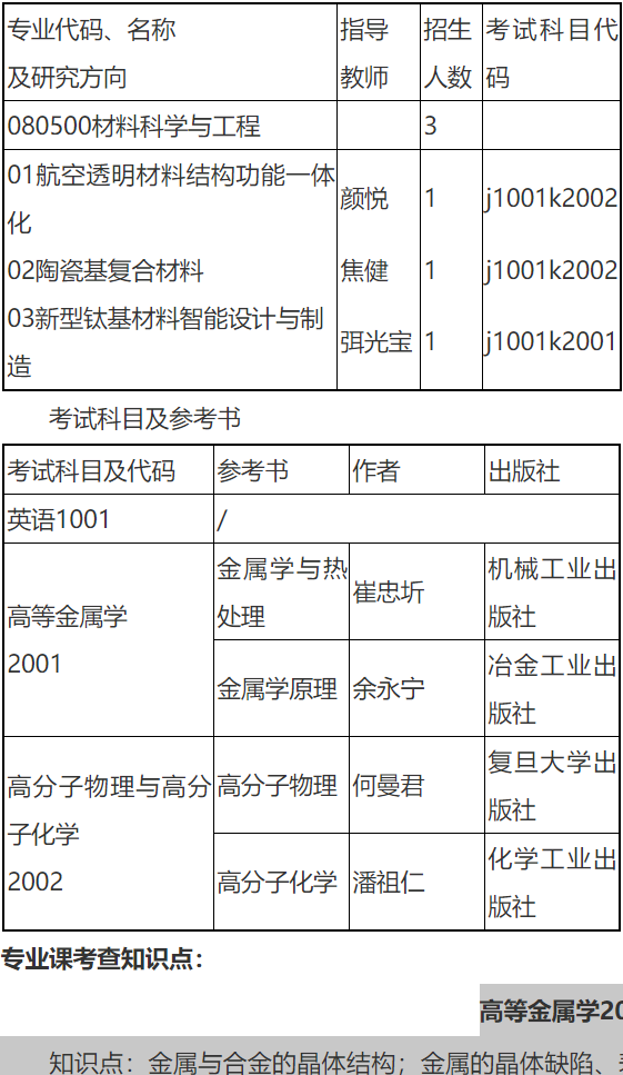 北京航空材料研究院2026年春季博士招生简章及招生专业目录